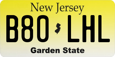 NJ license plate B80LHL