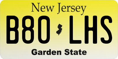 NJ license plate B80LHS