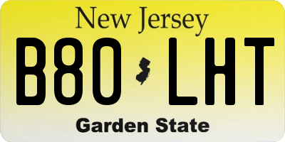 NJ license plate B80LHT