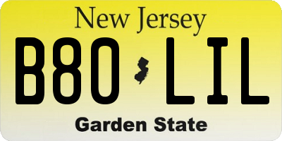 NJ license plate B80LIL