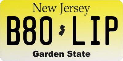 NJ license plate B80LIP