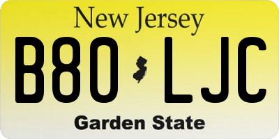 NJ license plate B80LJC