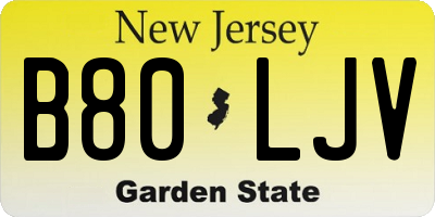 NJ license plate B80LJV