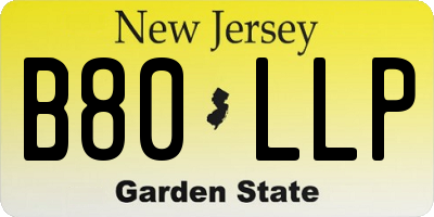 NJ license plate B80LLP