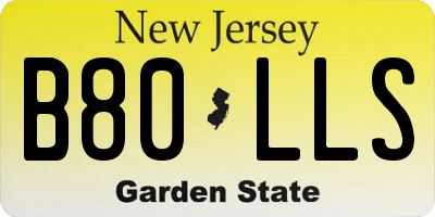 NJ license plate B80LLS