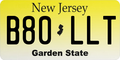NJ license plate B80LLT