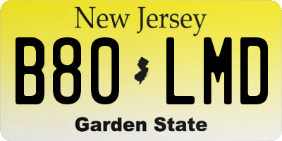 NJ license plate B80LMD