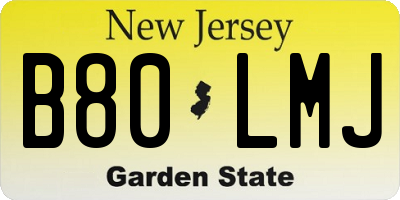 NJ license plate B80LMJ