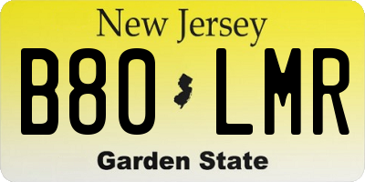 NJ license plate B80LMR