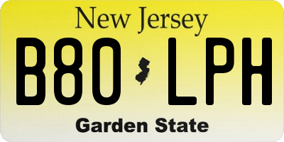 NJ license plate B80LPH