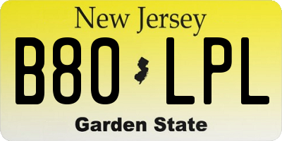 NJ license plate B80LPL
