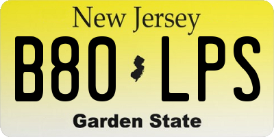 NJ license plate B80LPS