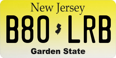 NJ license plate B80LRB