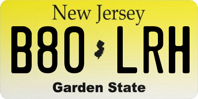 NJ license plate B80LRH