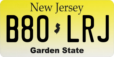 NJ license plate B80LRJ
