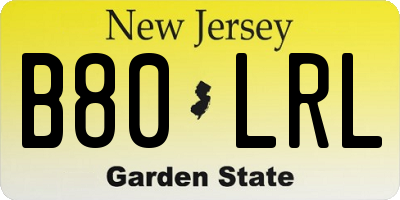 NJ license plate B80LRL