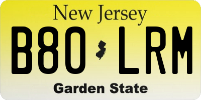 NJ license plate B80LRM