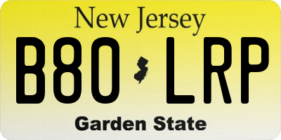 NJ license plate B80LRP