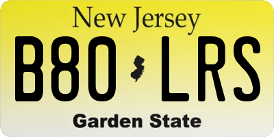 NJ license plate B80LRS
