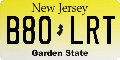 NJ license plate B80LRT