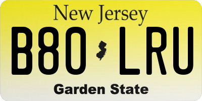 NJ license plate B80LRU