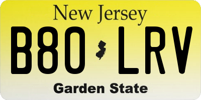 NJ license plate B80LRV