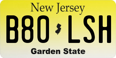 NJ license plate B80LSH