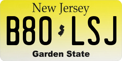 NJ license plate B80LSJ