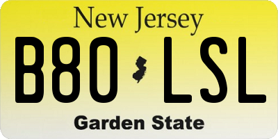 NJ license plate B80LSL