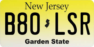 NJ license plate B80LSR