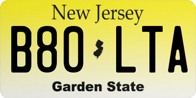 NJ license plate B80LTA