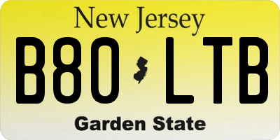 NJ license plate B80LTB