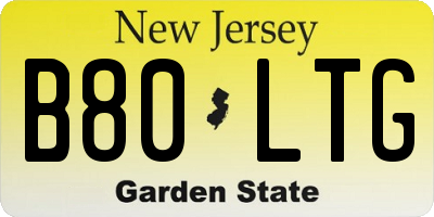 NJ license plate B80LTG