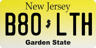 NJ license plate B80LTH
