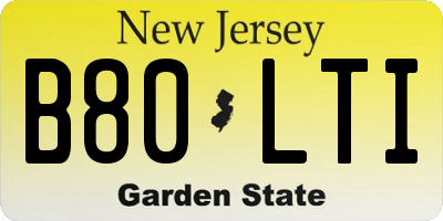 NJ license plate B80LTI