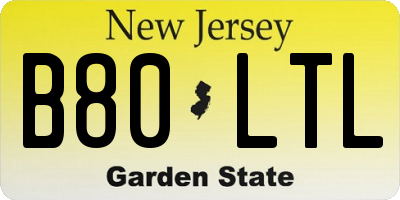 NJ license plate B80LTL