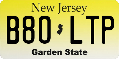 NJ license plate B80LTP