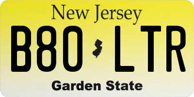 NJ license plate B80LTR