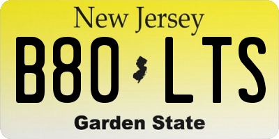 NJ license plate B80LTS