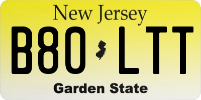 NJ license plate B80LTT
