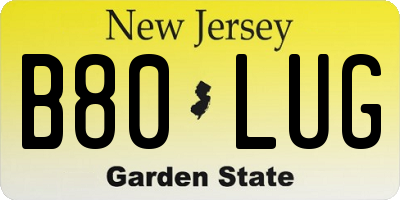 NJ license plate B80LUG