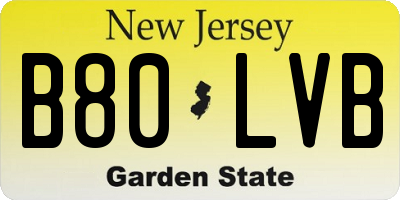 NJ license plate B80LVB