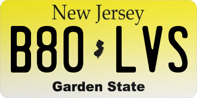 NJ license plate B80LVS