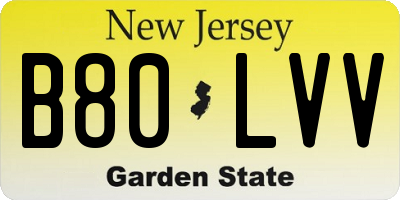 NJ license plate B80LVV