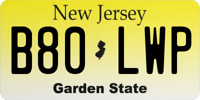NJ license plate B80LWP