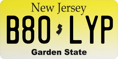 NJ license plate B80LYP