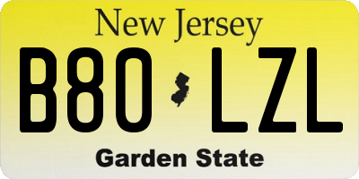 NJ license plate B80LZL