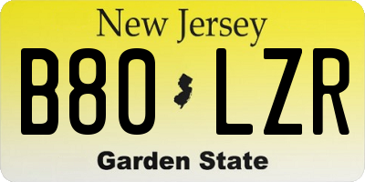 NJ license plate B80LZR