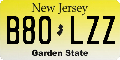 NJ license plate B80LZZ