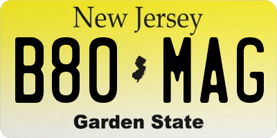 NJ license plate B80MAG